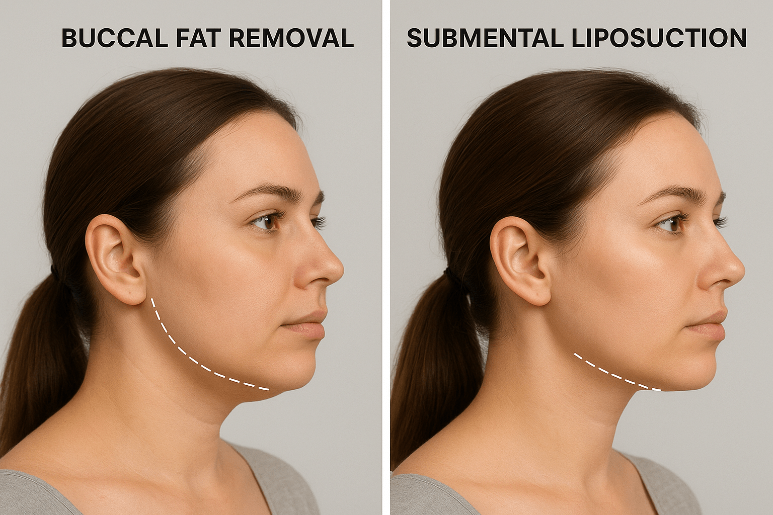 مقایسه عمل بوکال فت و لیپوساکشن غبغب